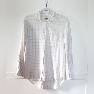 Madewell White Plaid Flannel button-down shirt size XS
